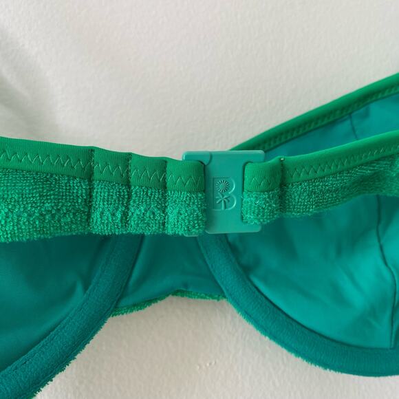 BLACKBOUGH SWIM Green Terry Fiona Underwire Bikini Swim Top Size Large - Picture 7 of 8